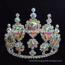 smaller AB stone king rhinestone full around crown